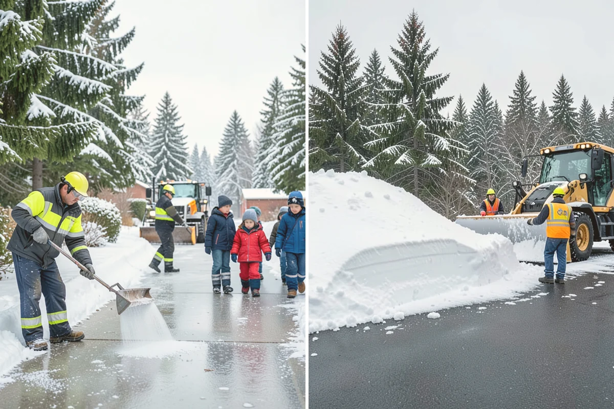 Roof Raking in Bellevue, King County, WA - Set up an extension rake safely on the ground