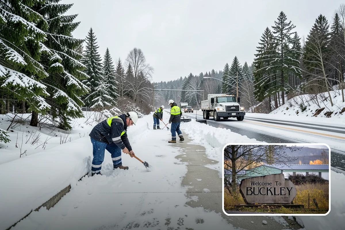Roof Raking in Buckley, Pierce County, WA - Removes the eave snow that feeds ice dams