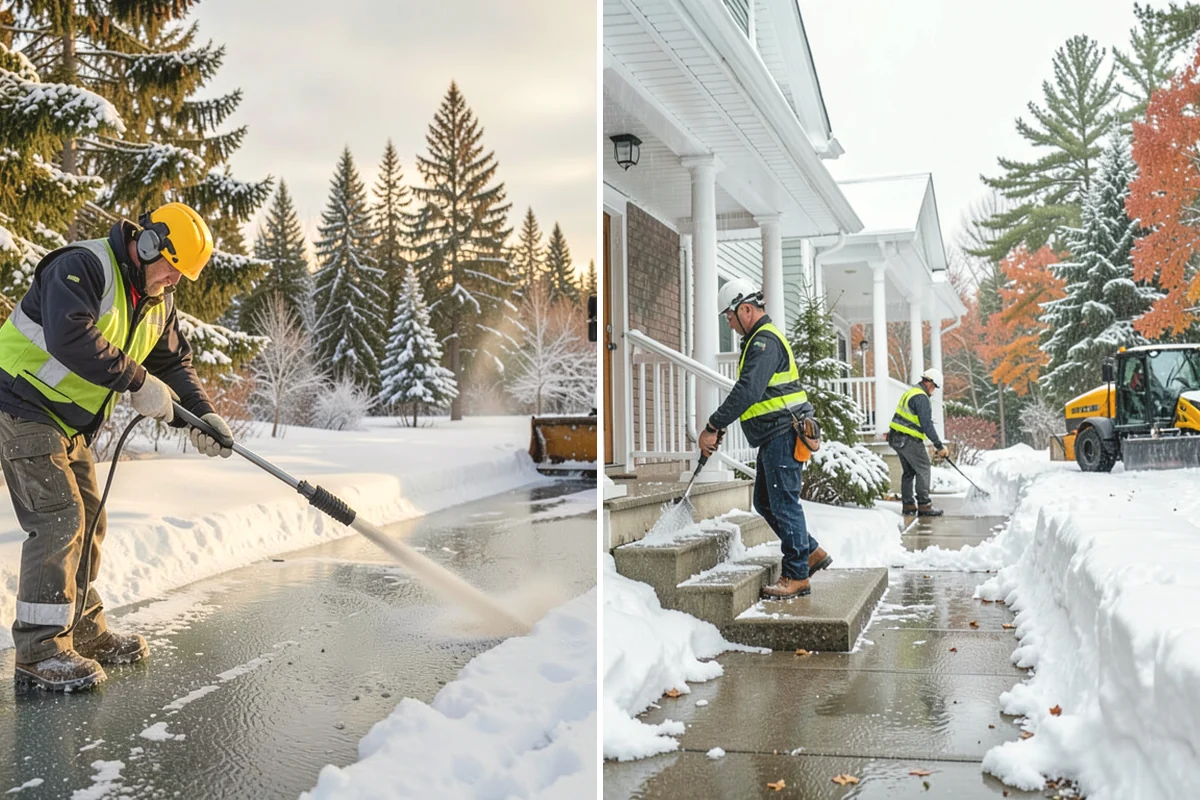Roof Raking in Burlington, Skagit County, WA - Set up an extension rake safely on the ground