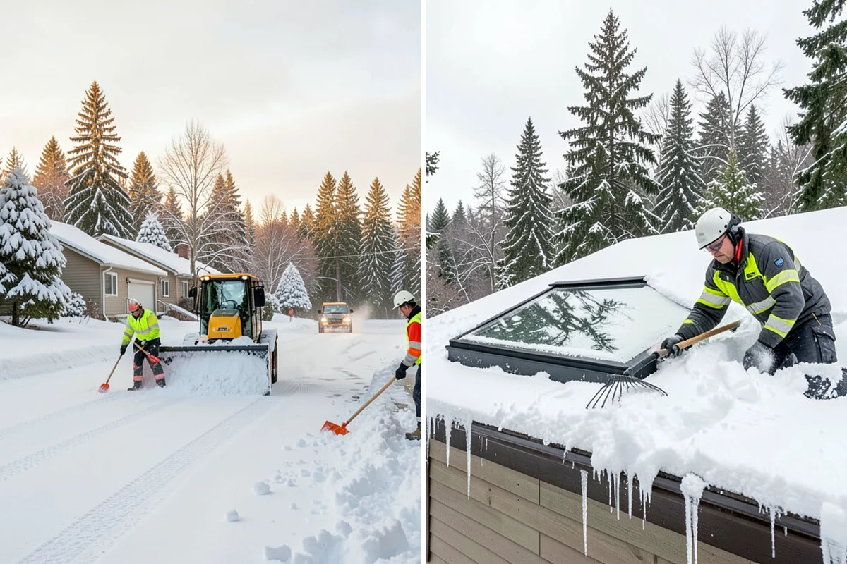 Roof Raking in Clyde Hill, King County, WA - Set up an extension rake safely on the ground
