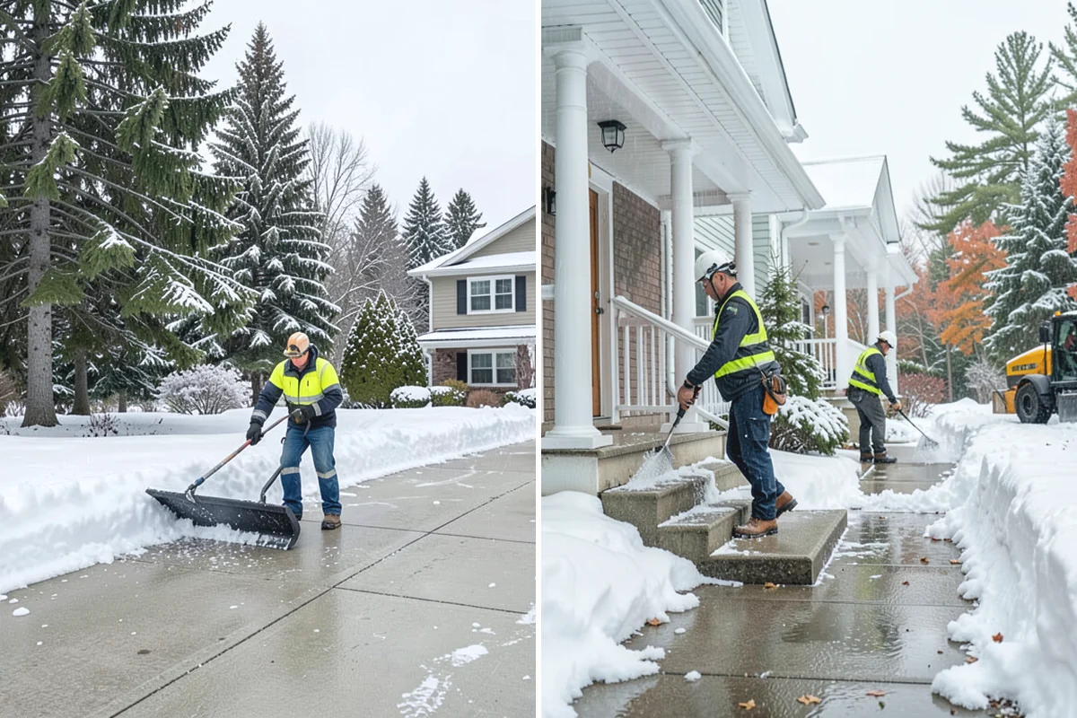 Roof Raking in Des Moines, King County, WA - Set up an extension rake safely on the ground