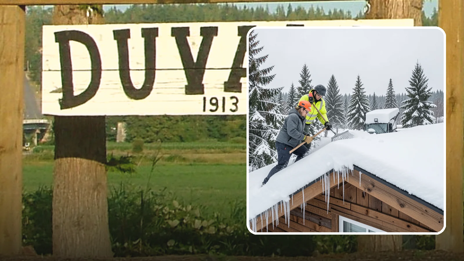 Roof Raking in Duvall, King County, WA - We rake snow off the lower roof edge from the ground to reduce load and cut ice dam risk.