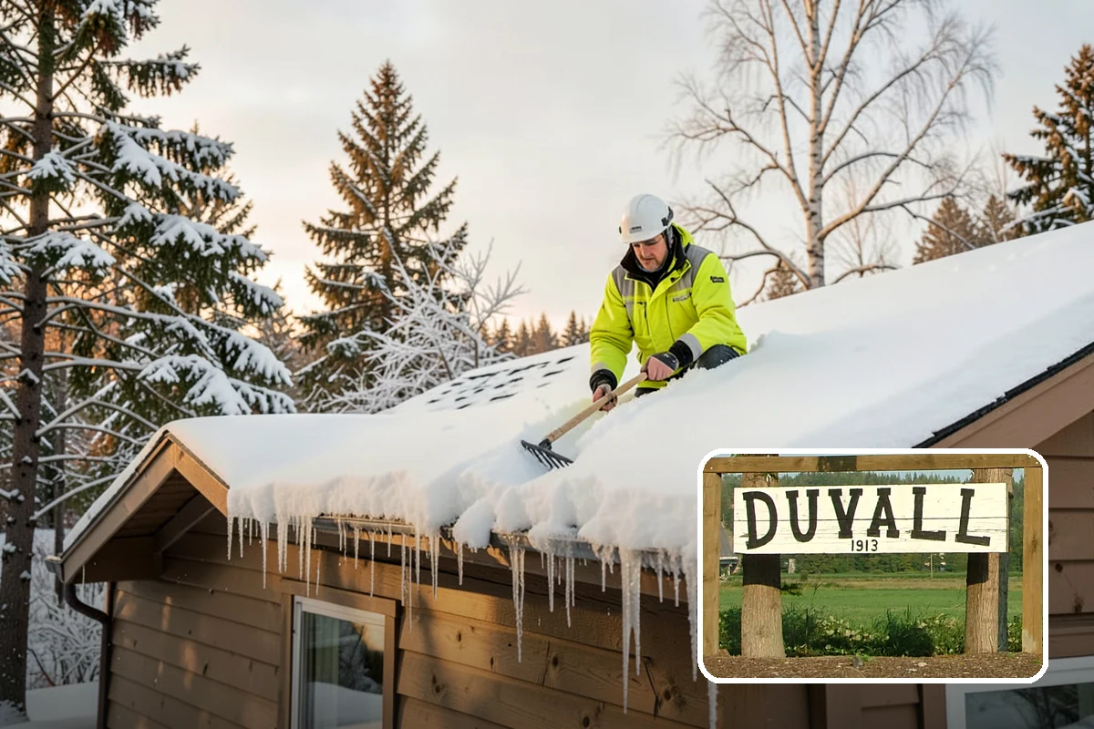 Roof Raking in Duvall, King County, WA - Removes the eave snow that feeds ice dams