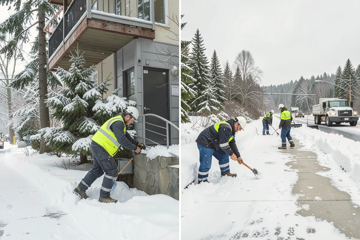 Roof Raking in Edmonds, Snohomish County, WA - Set up an extension rake safely on the ground