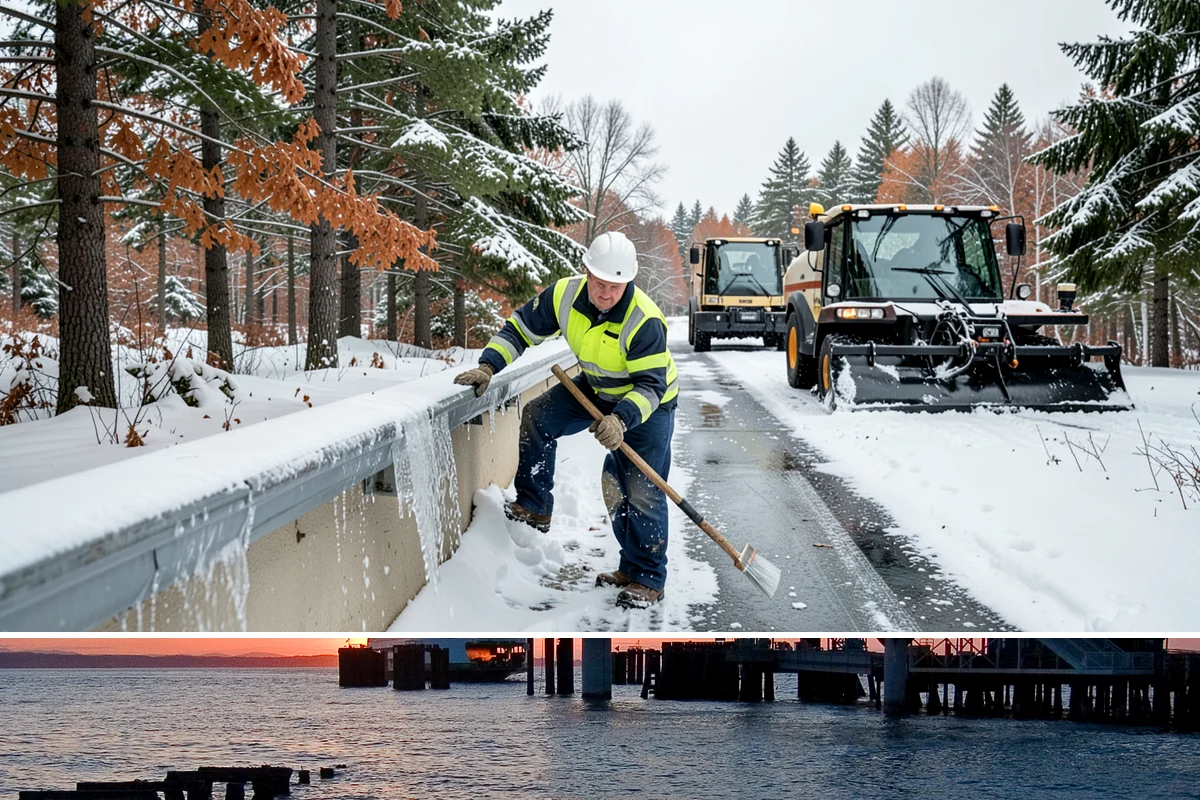 Roof Raking in Edmonds, Snohomish County, WA - Roof raking is best done after each lowland snowfall and repeated through the freeze-thaw cycles that drive ice dam formation.