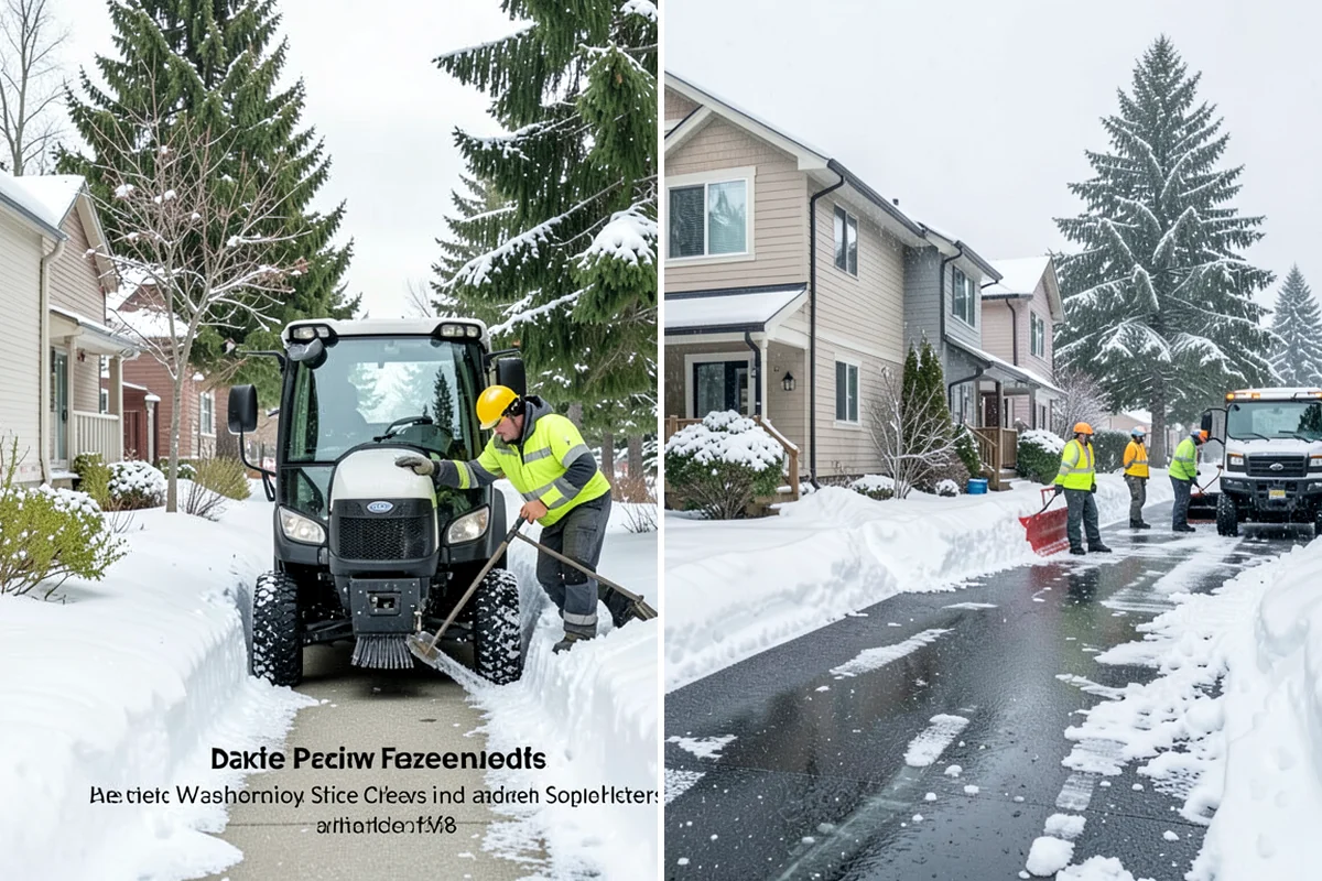 Roof Raking in Hunts Point, King County, WA - Set up an extension rake safely on the ground