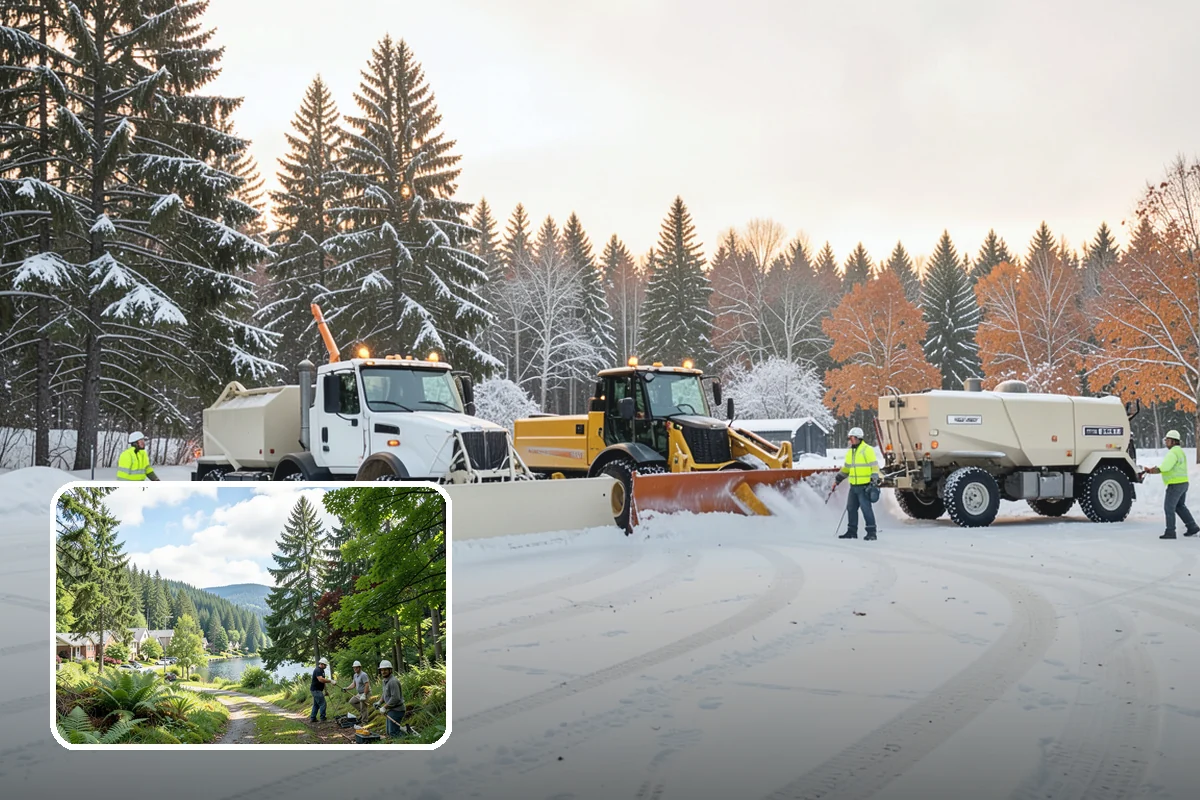 Roof Raking in Lake Forest Park, King County, WA - Removes the eave snow that feeds ice dams