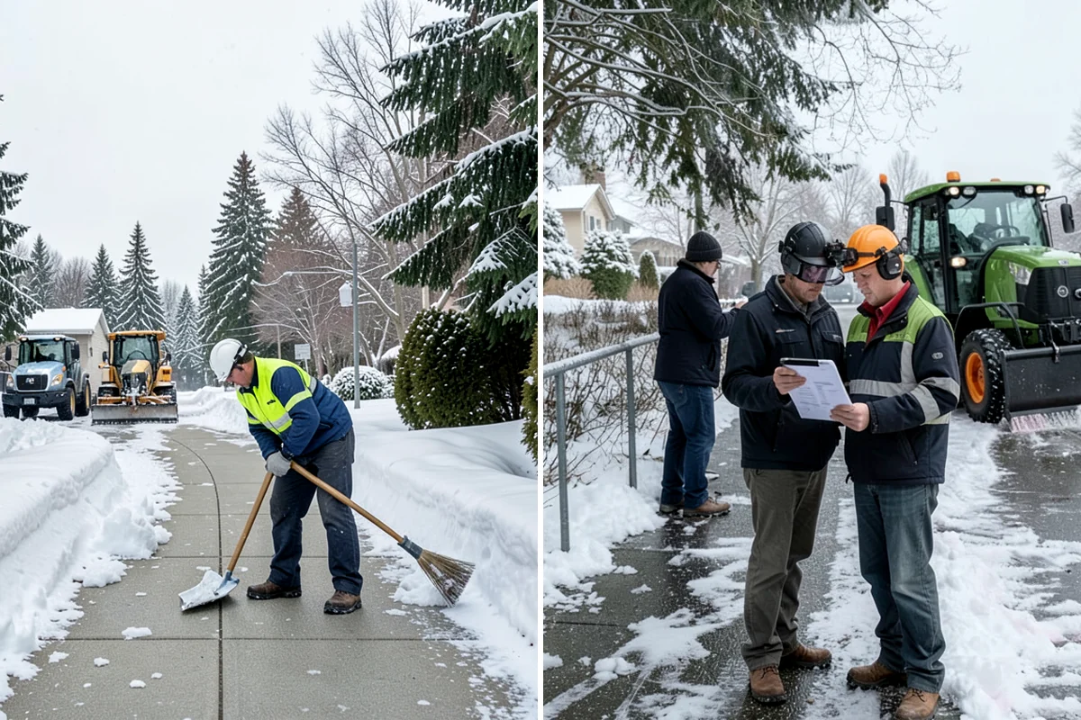 Roof Raking in Lyman, Skagit County, WA - Set up an extension rake safely on the ground