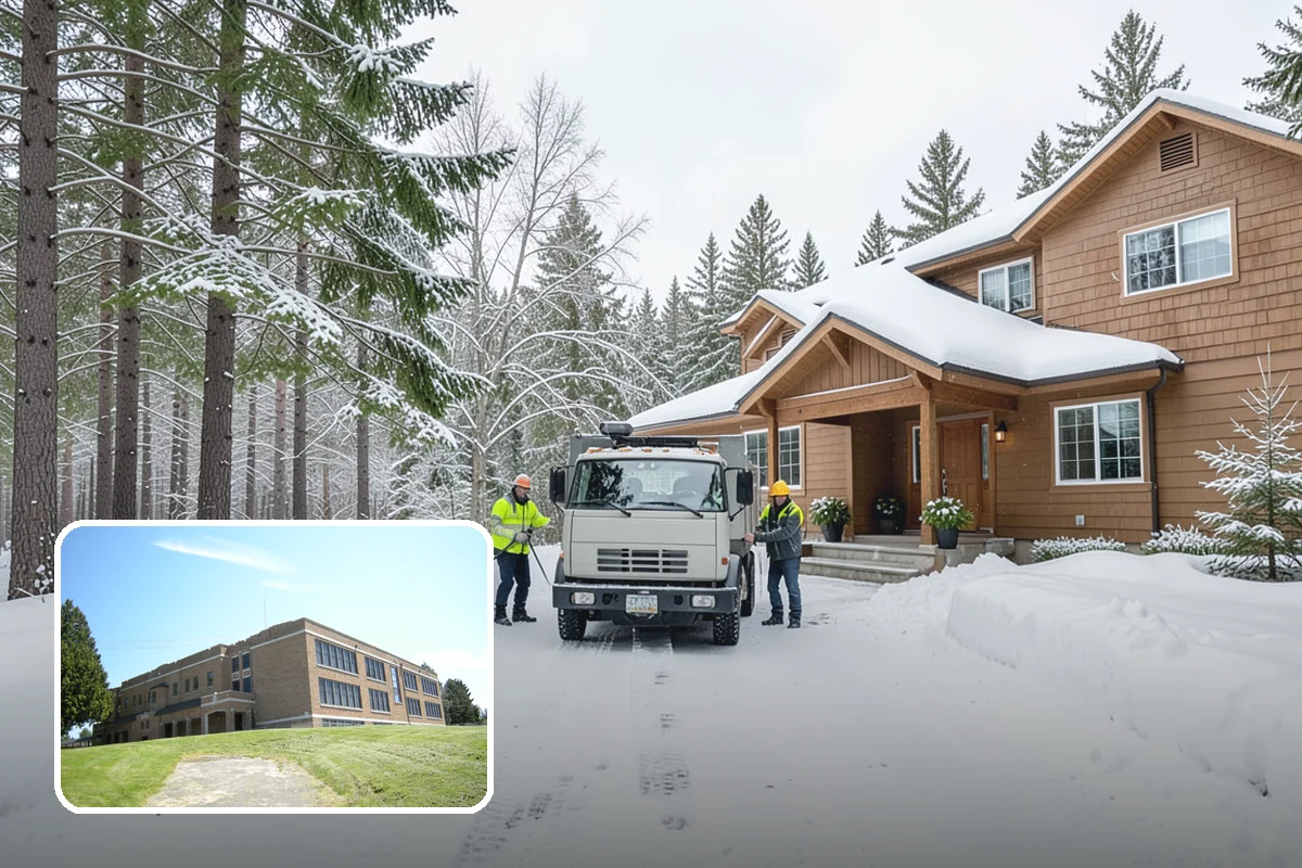Roof Raking in Maple Valley, King County, WA - Removes the eave snow that feeds ice dams