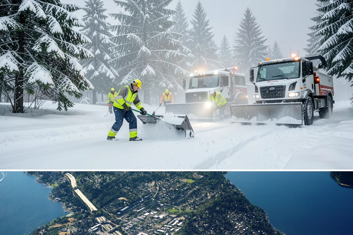 Roof Raking in Mercer Island, King County, WA - Roof raking is best done after each lowland snowfall and repeated through the freeze-thaw cycles that drive ice dam formation.