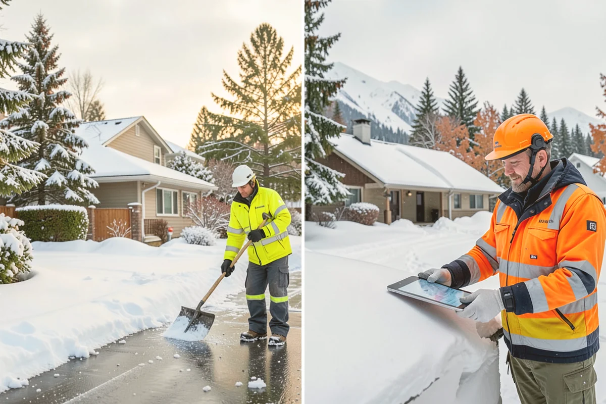Roof Raking in Milton, King County, WA - Set up an extension rake safely on the ground