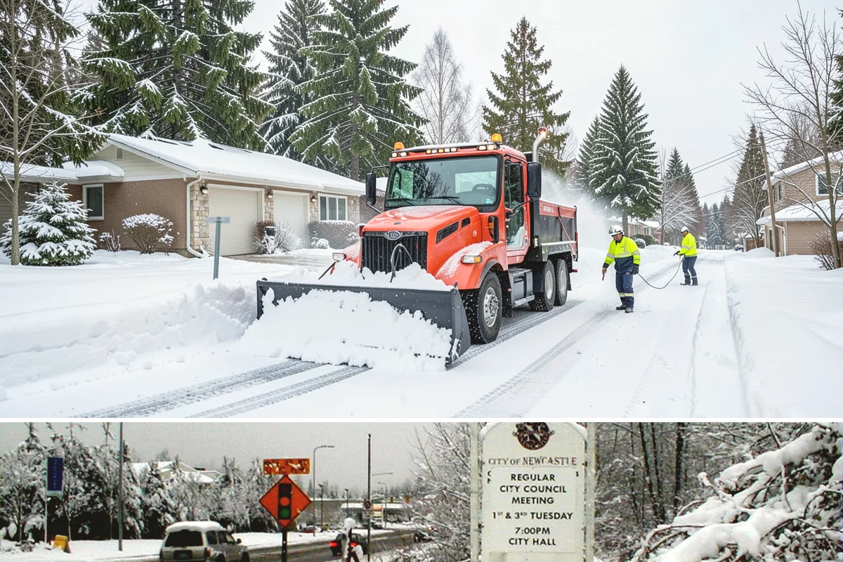 Roof Raking in Newcastle, King County, WA - Roof raking is best done after each lowland snowfall and repeated through the freeze-thaw cycles that drive ice dam formation.