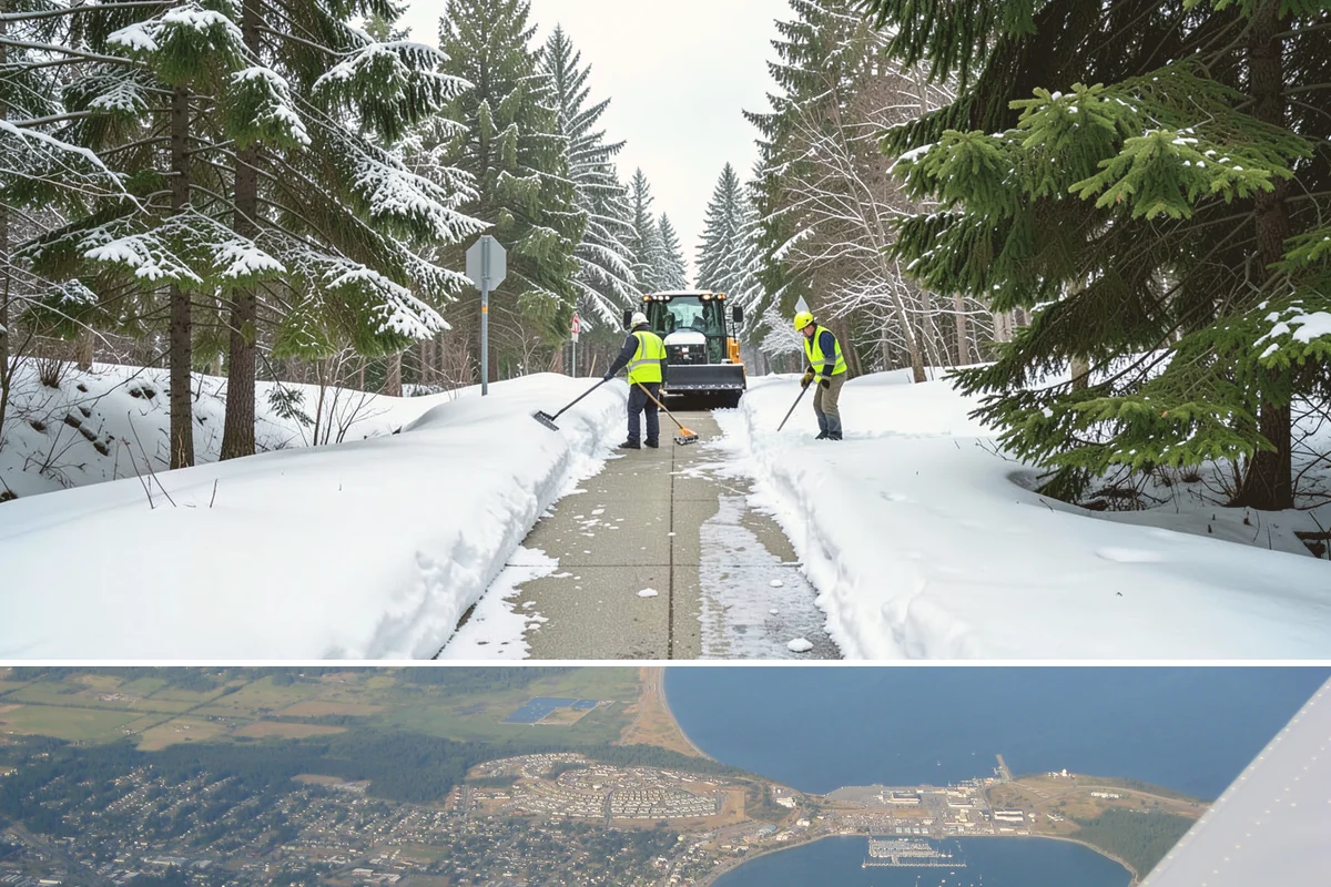 Roof Raking in Oak Harbor, Island County, WA - Roof raking is best done after each lowland snowfall and repeated through the freeze-thaw cycles that drive ice dam formation.