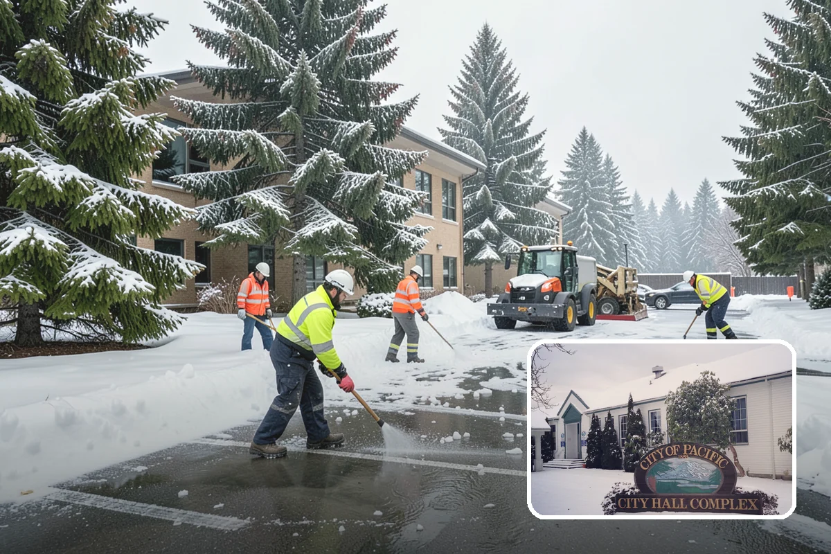 Roof Raking in Pacific, King County, WA - Removes the eave snow that feeds ice dams