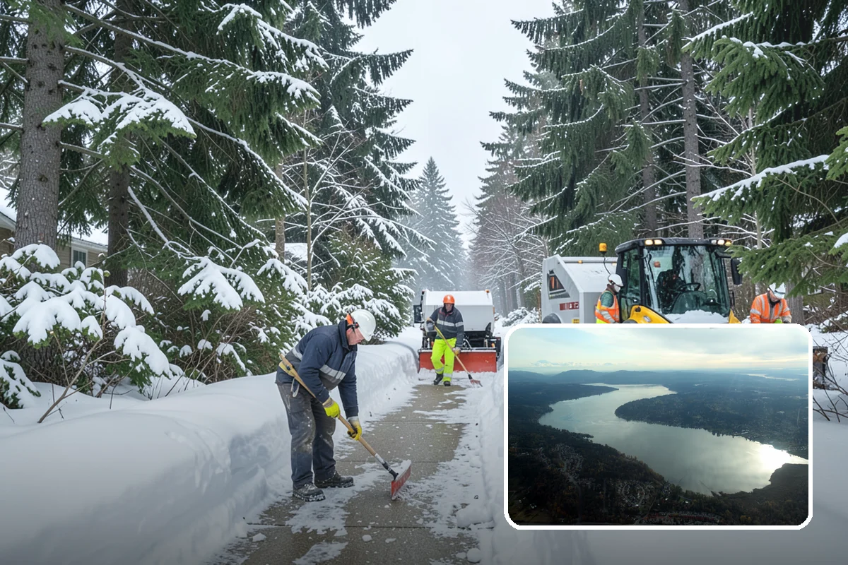 Roof Raking in Sammamish, King County, WA - Removes the eave snow that feeds ice dams