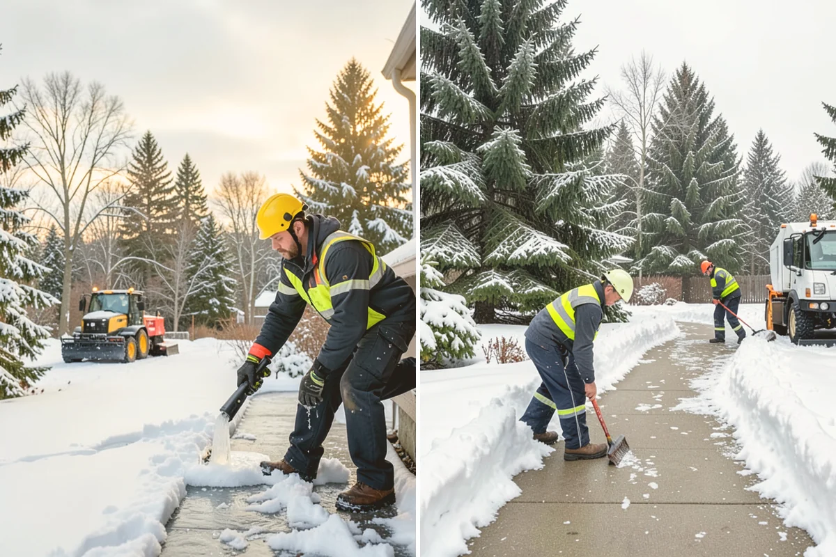 Roof Raking in Sammamish, King County, WA - Set up an extension rake safely on the ground