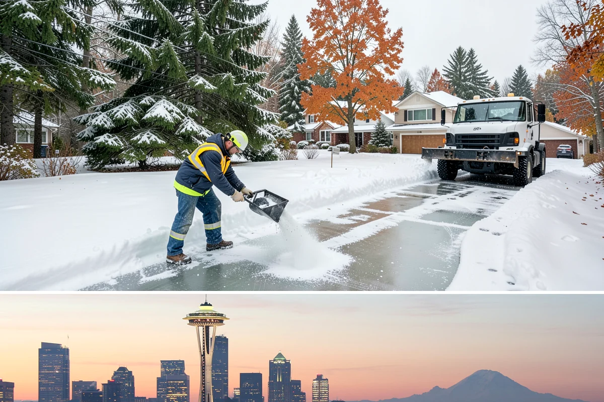 Roof Raking in Seattle, King County, WA - Roof raking is best done after each lowland snowfall and repeated through the freeze-thaw cycles that drive ice dam formation.