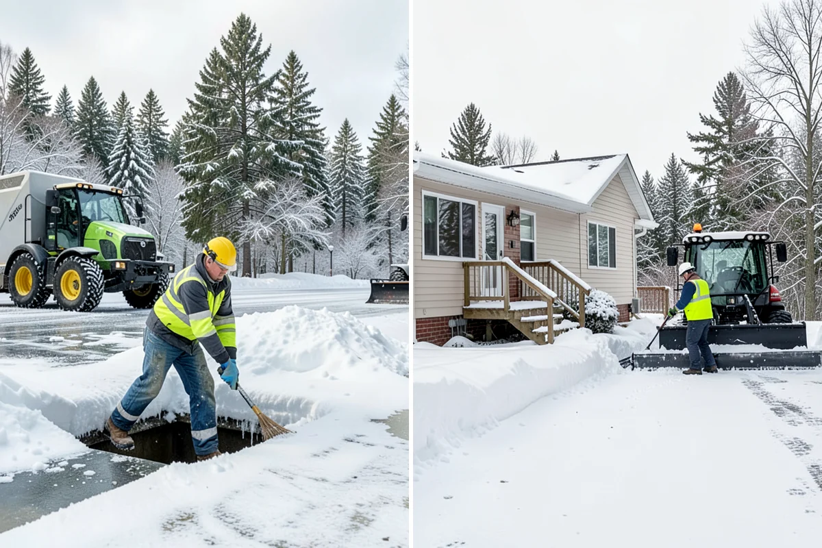 Roof Raking in Shoreline, King County, WA - Set up an extension rake safely on the ground