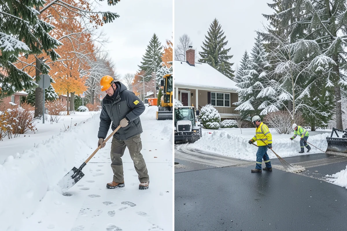 Roof Raking in South Prairie, Pierce County, WA - Set up an extension rake safely on the ground
