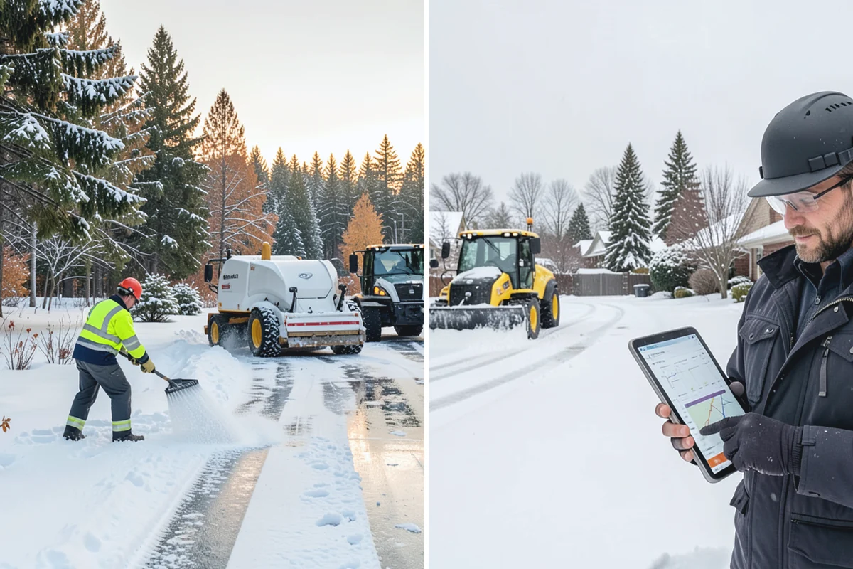 Roof Raking in Sumner, Pierce County, WA - Set up an extension rake safely on the ground