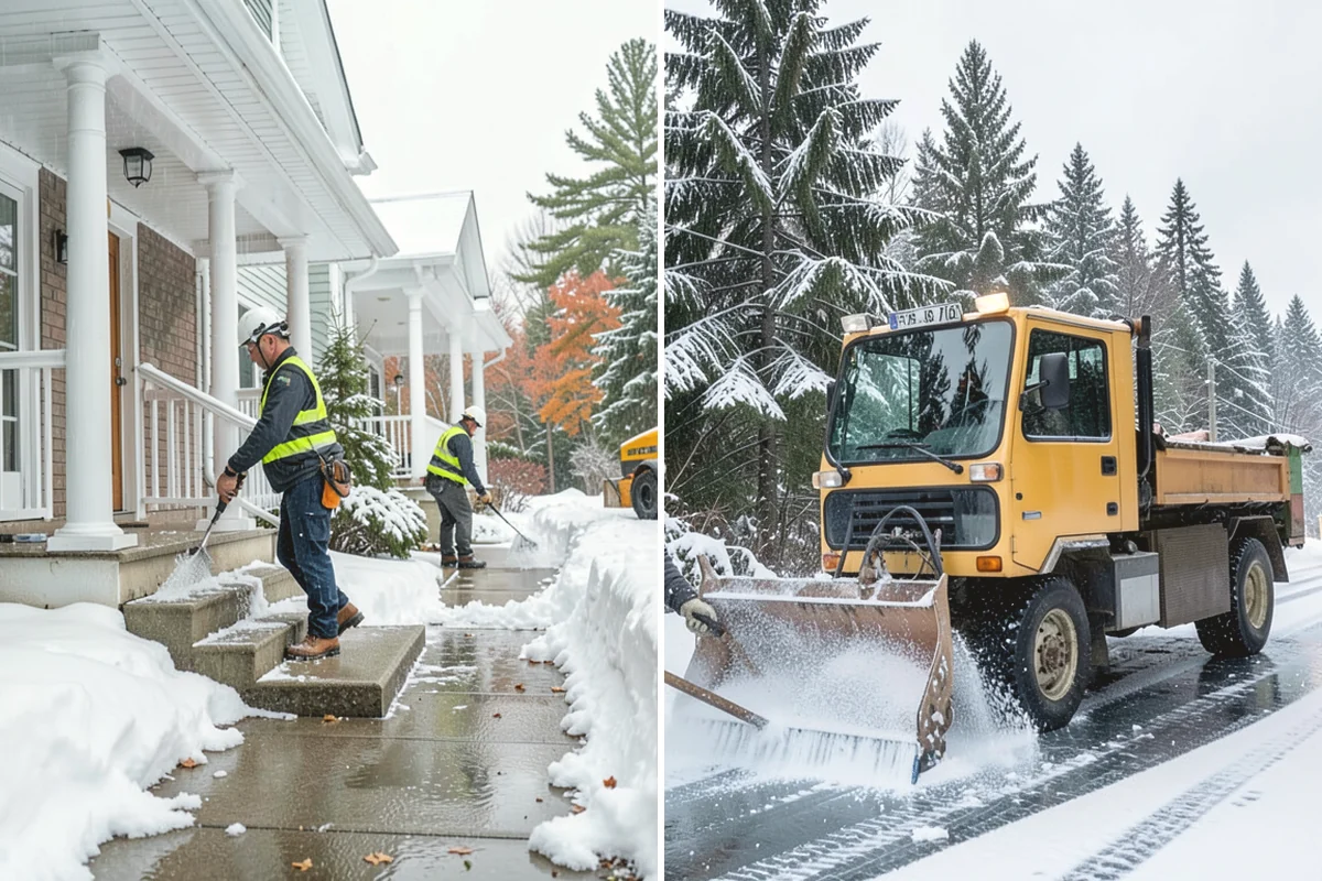 Roof Raking in Tacoma, Pierce County, WA - Set up an extension rake safely on the ground