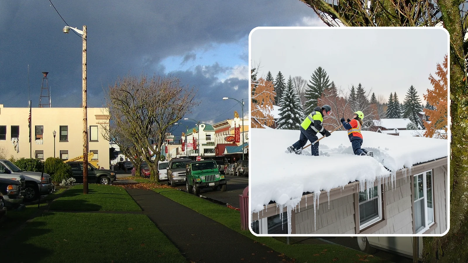 Roof Snow Removal in Arlington, Snohomish County, WA - We safely remove accumulated snow from residential and light commercial roofs to protect against structural overload.