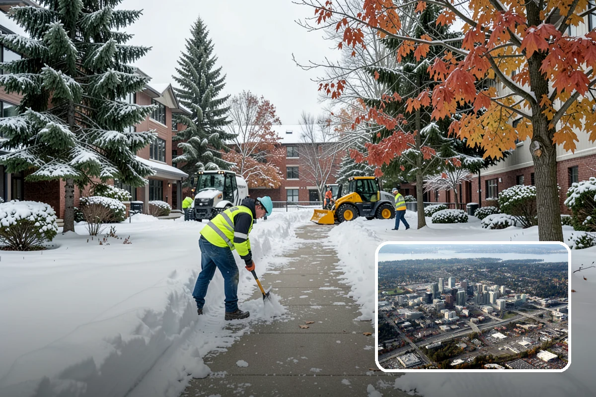 Roof Snow Removal in Bellevue, King County, WA - Reduces the risk of structural overload from heavy wet snow