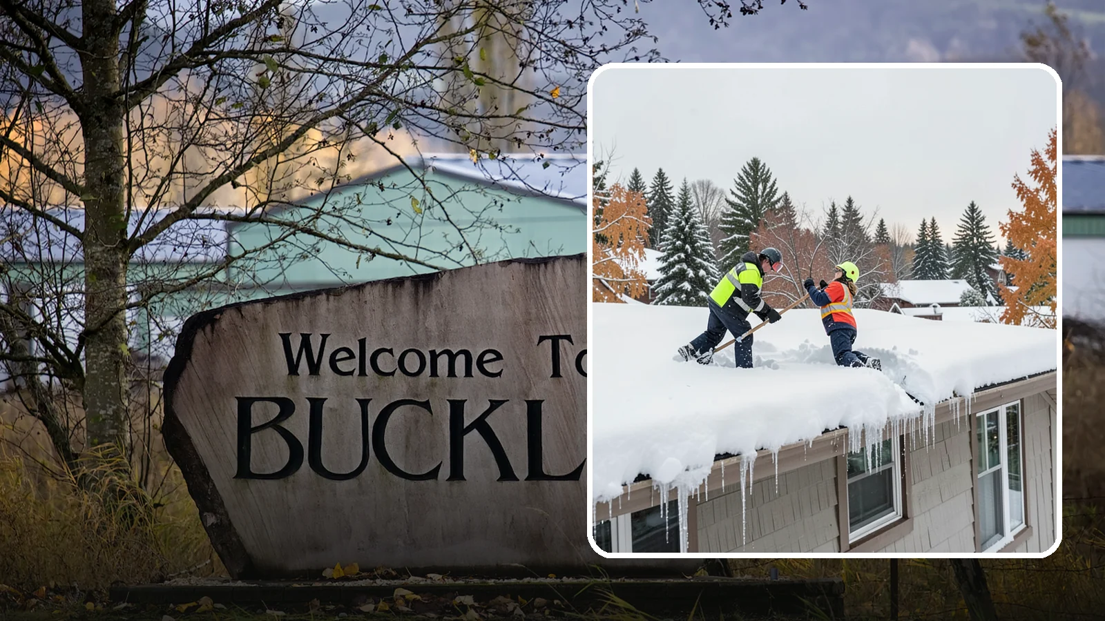 Roof Snow Removal in Buckley, Pierce County, WA - We safely remove accumulated snow from residential and light commercial roofs to protect against structural overload.