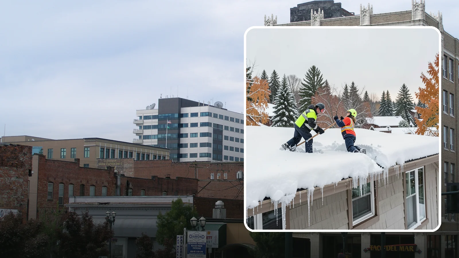 Roof Snow Removal in Everett, Snohomish County, WA - We safely remove accumulated snow from residential and light commercial roofs to protect against structural overload.