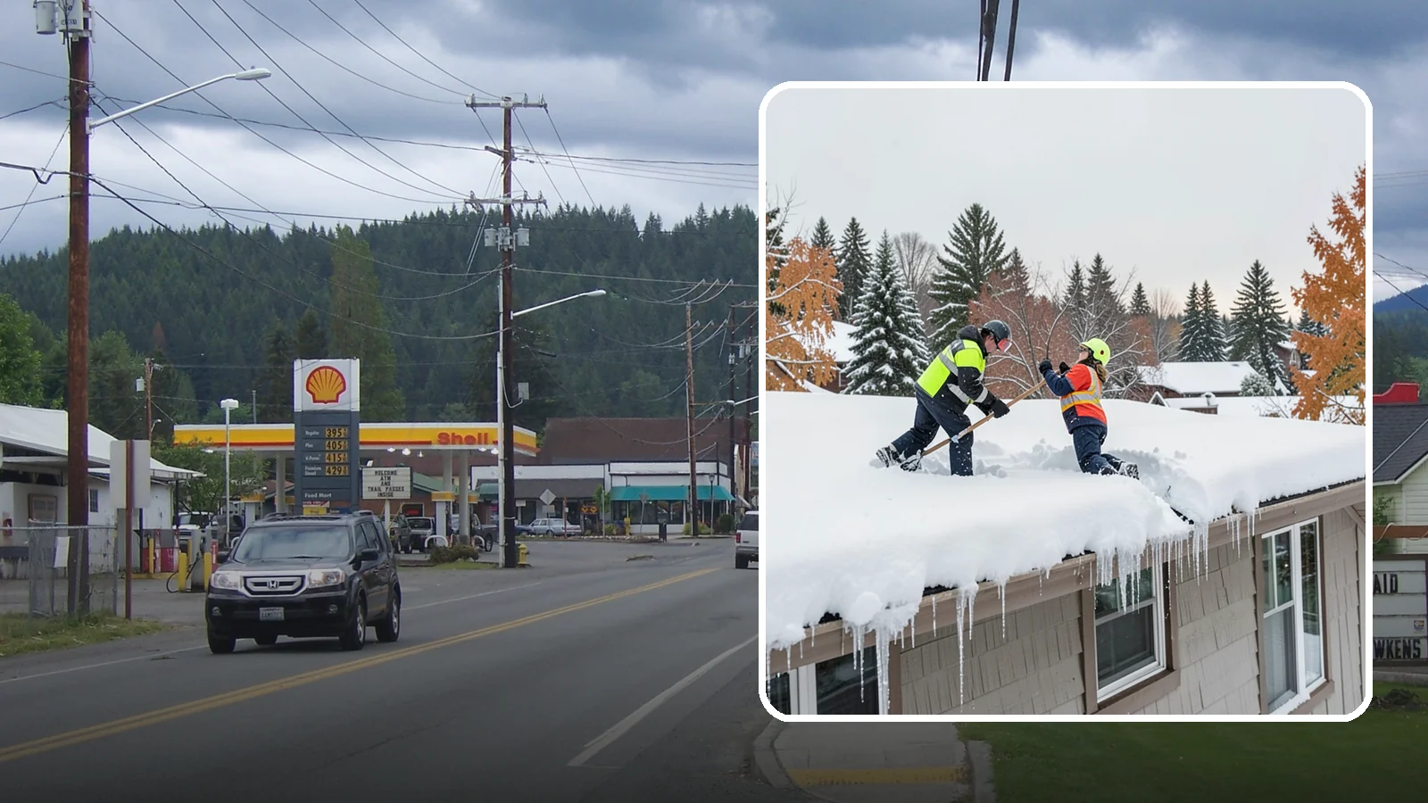 Roof Snow Removal in Granite Falls, Snohomish County, WA - We safely remove accumulated snow from residential and light commercial roofs to protect against structural overload.