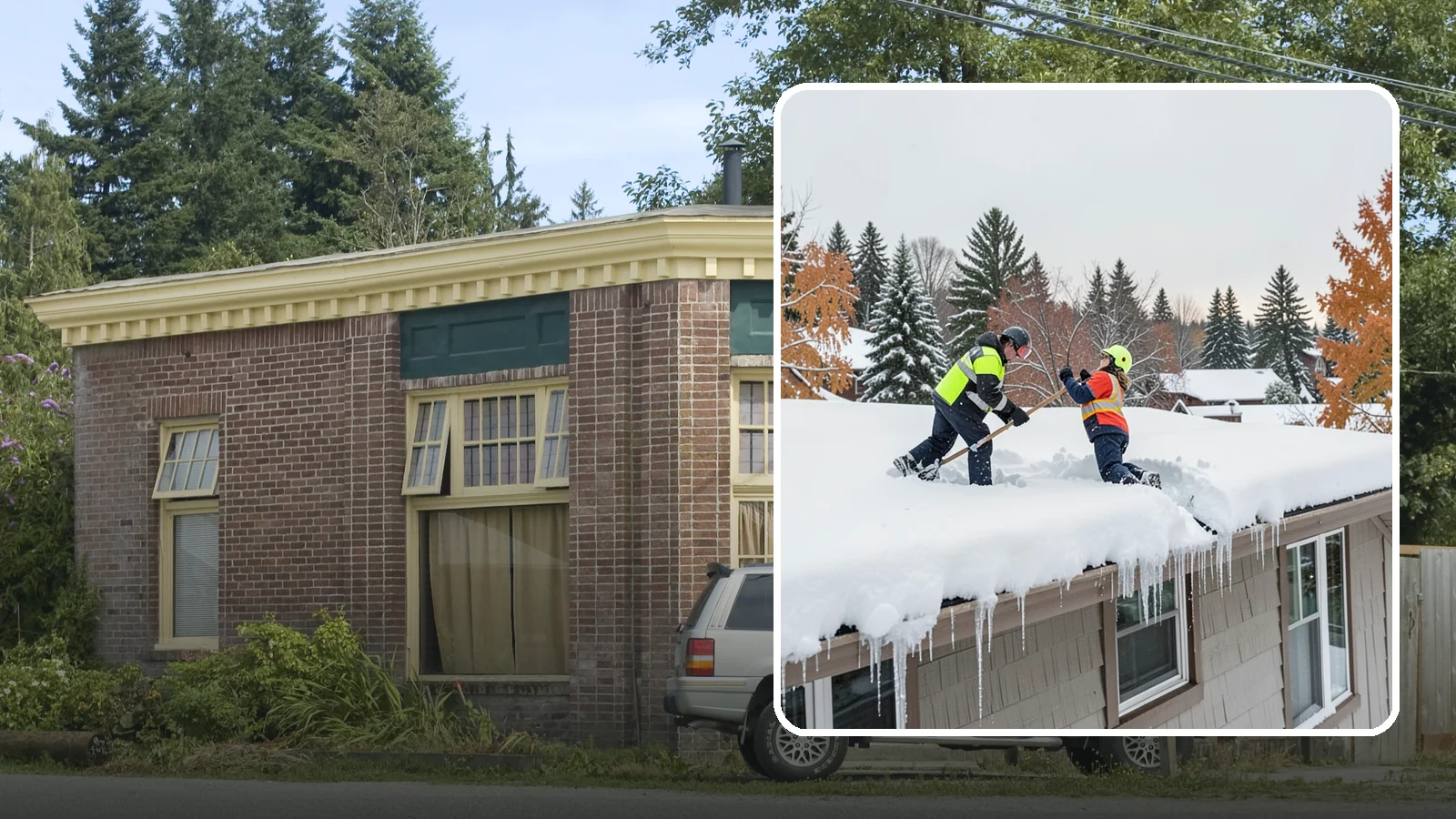 Roof Snow Removal in Hamilton, Skagit County, WA - We safely remove accumulated snow from residential and light commercial roofs to protect against structural overload.
