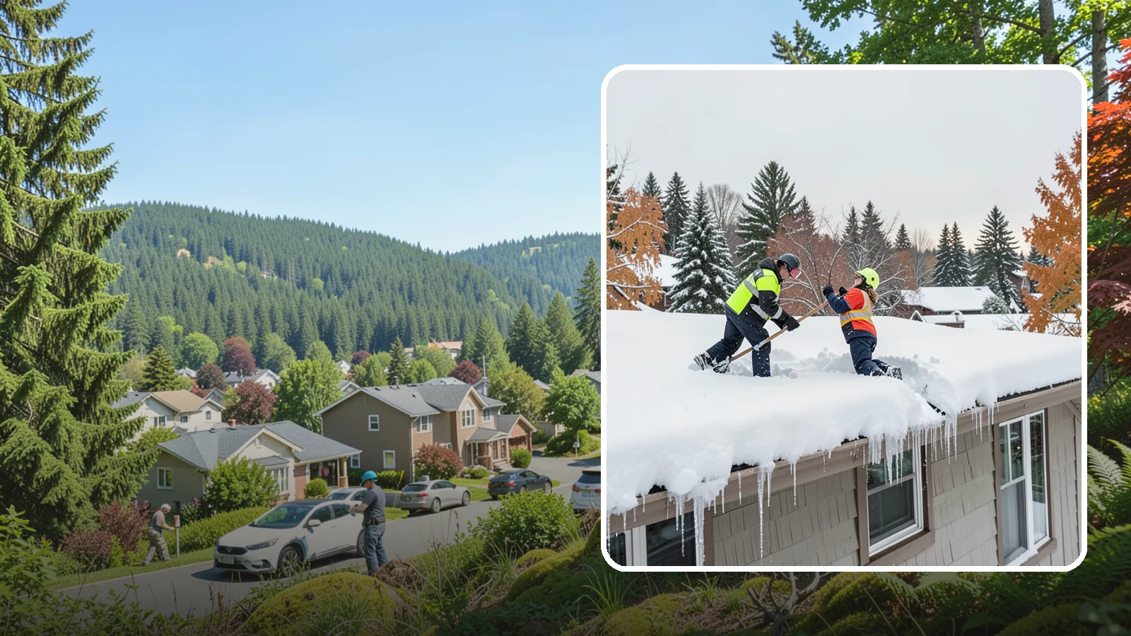 Roof Snow Removal in Index, Snohomish County, WA - We safely remove accumulated snow from residential and light commercial roofs to protect against structural overload.