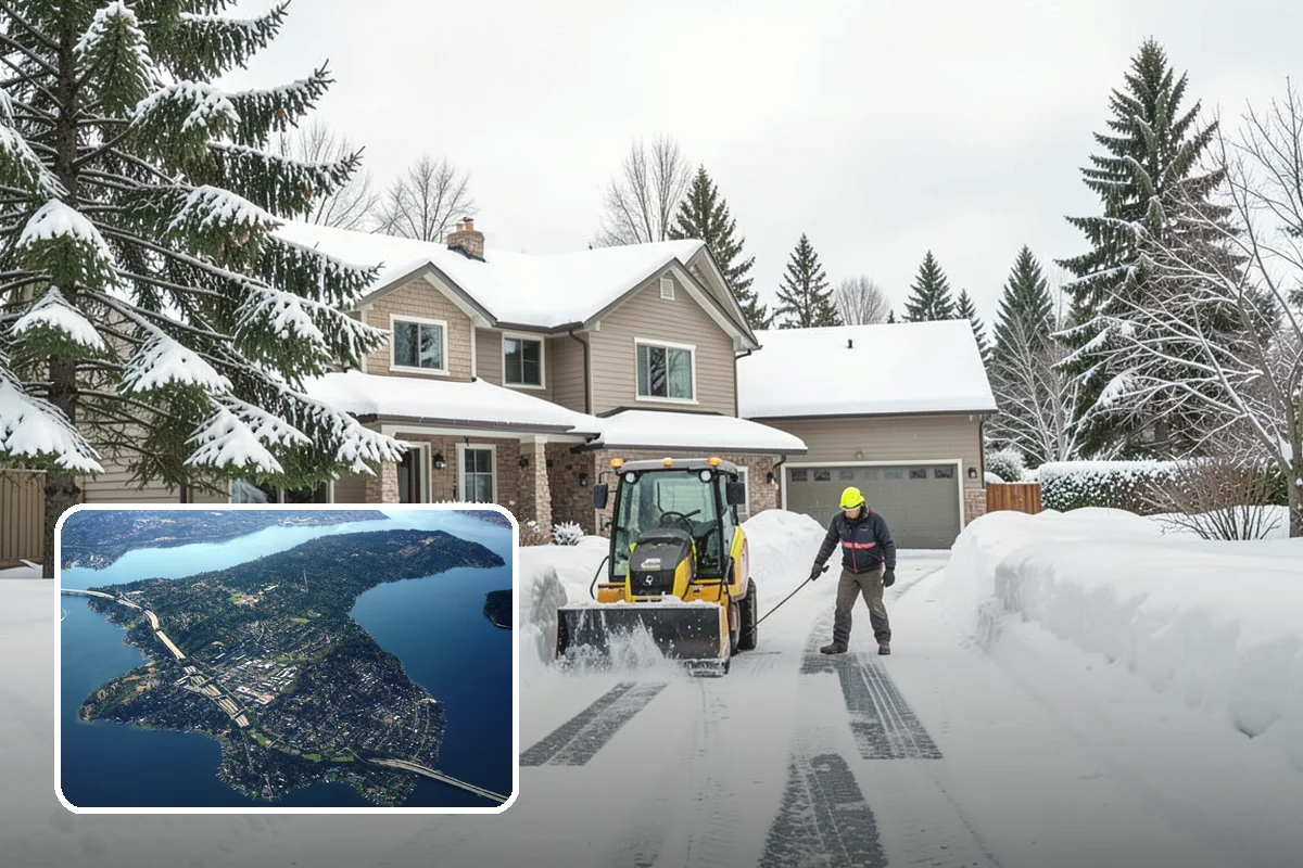 Roof Snow Removal in Mercer Island, King County, WA - Reduces the risk of structural overload from heavy wet snow