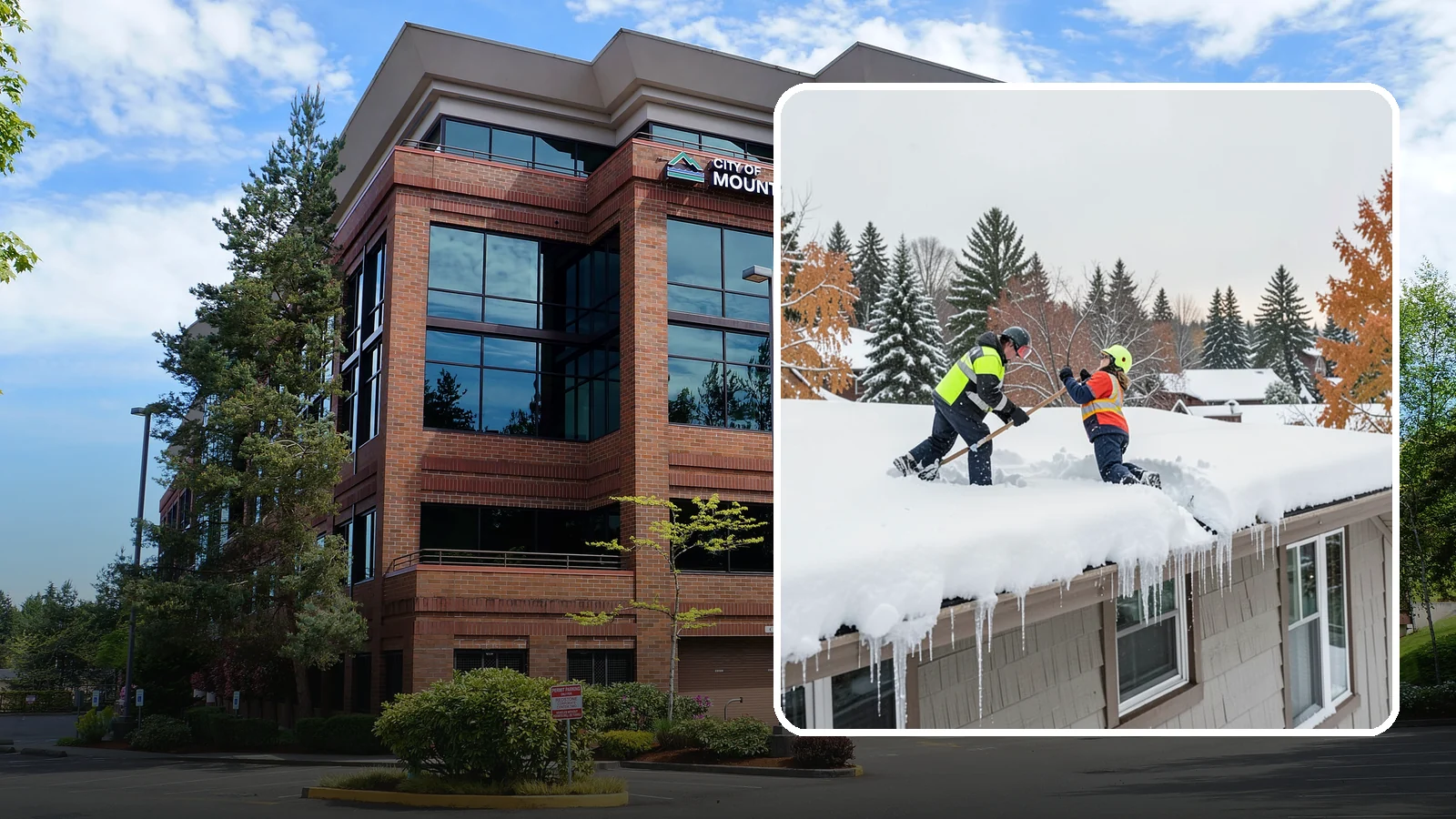 Roof Snow Removal in Mountlake Terrace, Snohomish County, WA - We safely remove accumulated snow from residential and light commercial roofs to protect against structural overload.