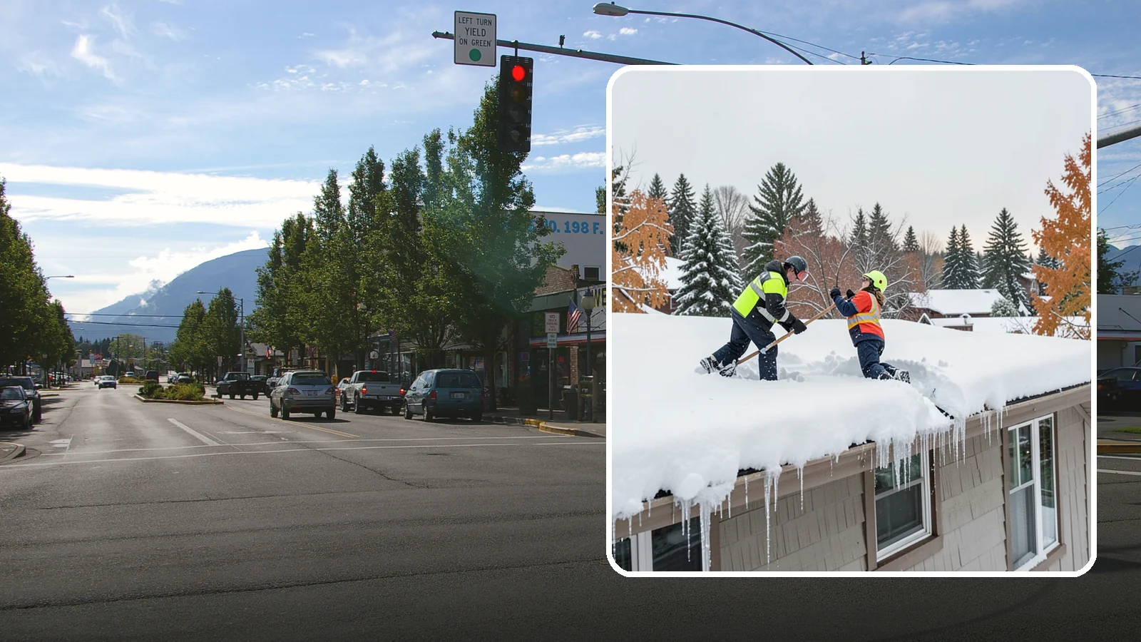 Roof Snow Removal in North Bend, King County, WA - We safely remove accumulated snow from residential and light commercial roofs to protect against structural overload.