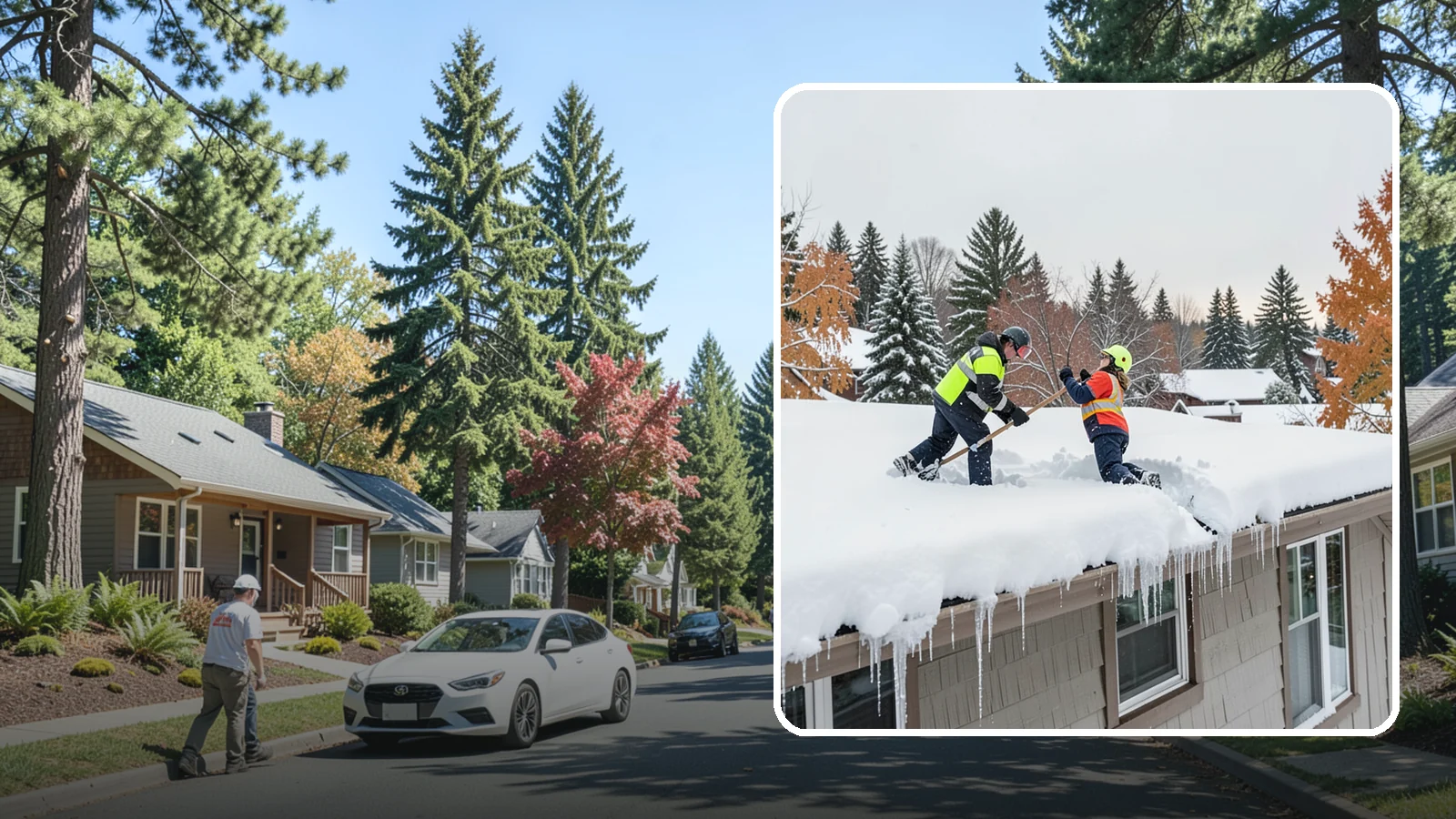 Roof Snow Removal in Orting, Pierce County, WA - We safely remove accumulated snow from residential and light commercial roofs to protect against structural overload.