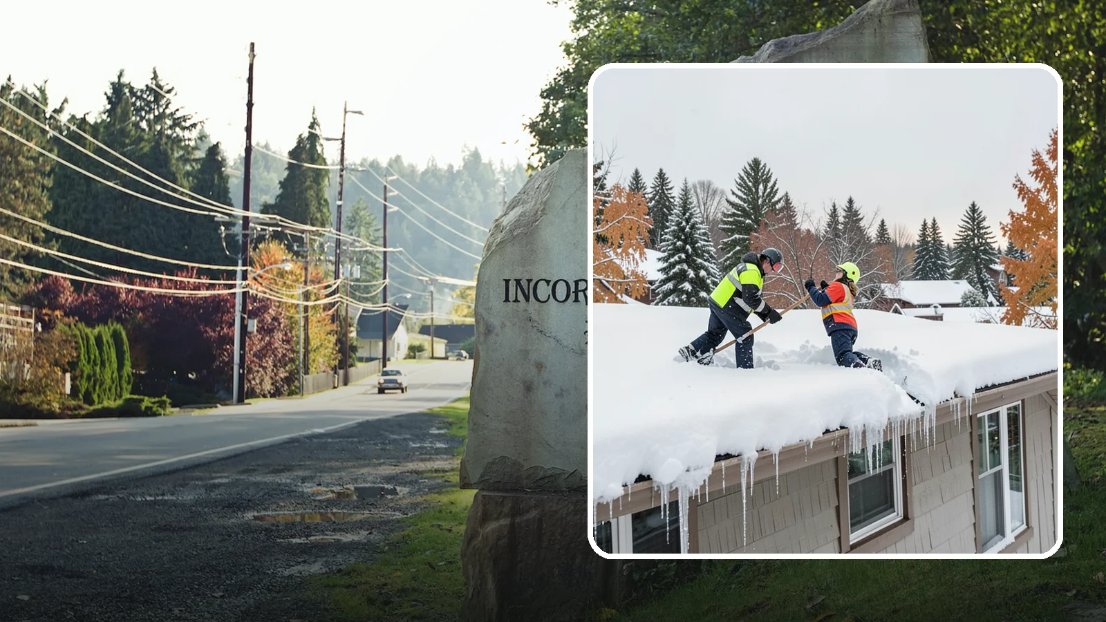 Roof Snow Removal in Wilkeson, Pierce County, WA - We safely remove accumulated snow from residential and light commercial roofs to protect against structural overload.