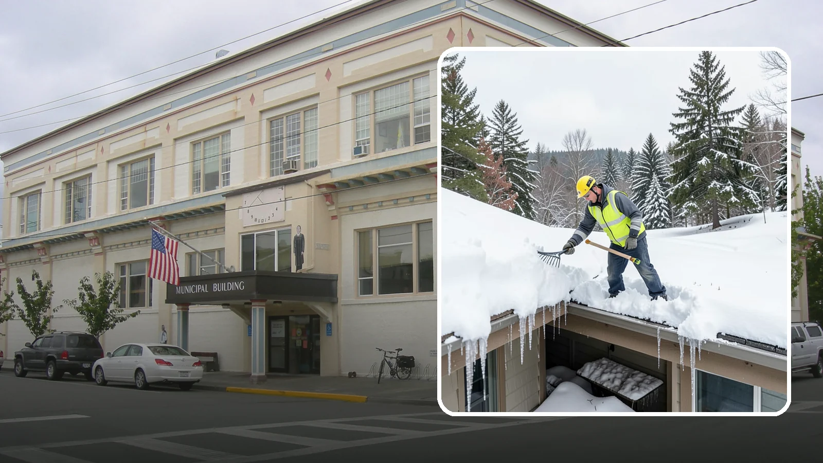 Roof Valley Clearing in Anacortes, Skagit County, WA - We clear snow and ice from roof valleys where heavy Northwest accumulation and ice dams concentrate.
