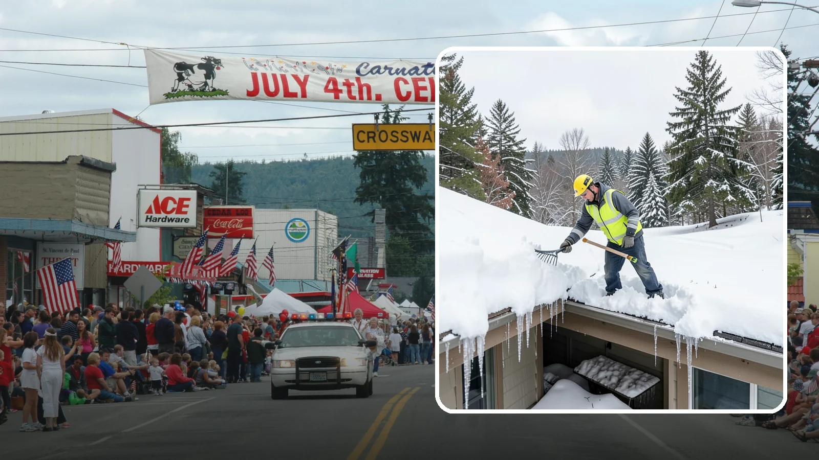 Roof Valley Clearing in Carnation, King County, WA - We clear snow and ice from roof valleys where heavy Northwest accumulation and ice dams concentrate.