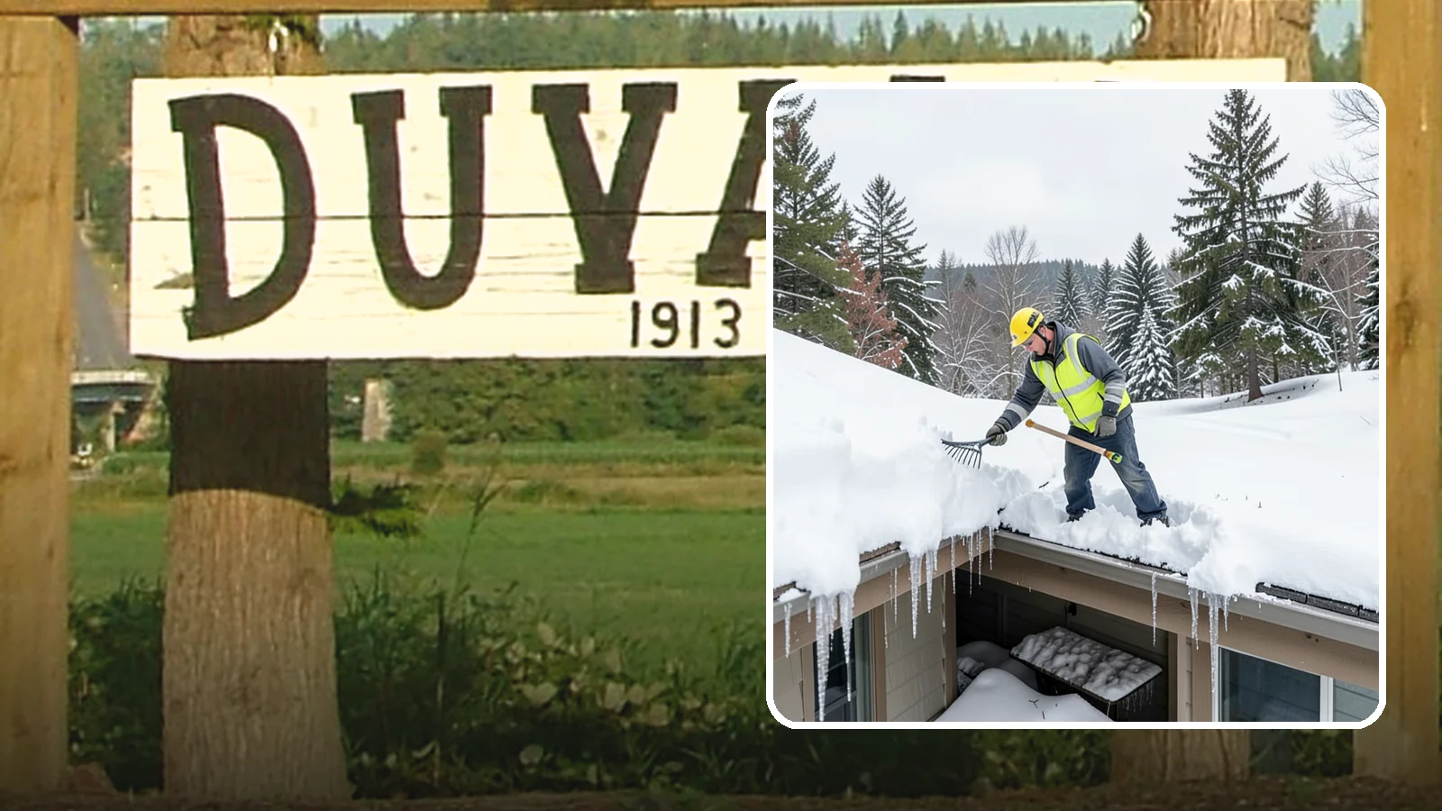 Roof Valley Clearing in Duvall, King County, WA - We clear snow and ice from roof valleys where heavy Northwest accumulation and ice dams concentrate.