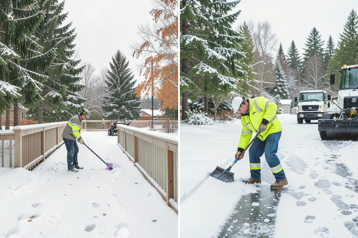 Roof Valley Clearing in Langley, Island County, WA - Locate valleys holding packed snow or ice
