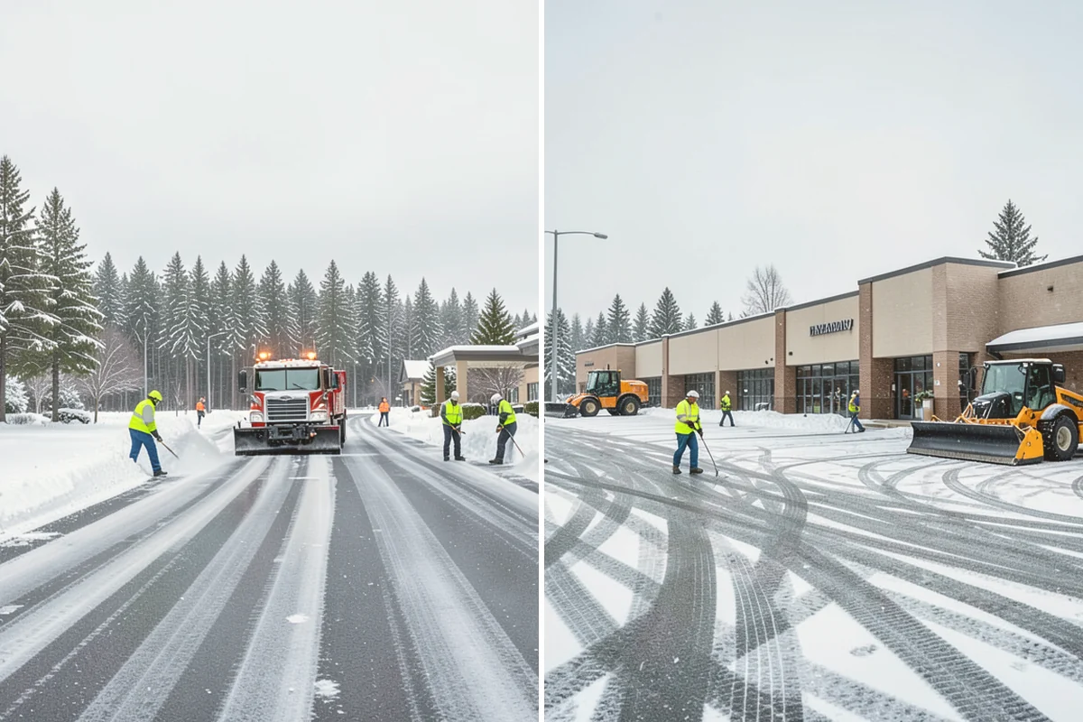 Roof Valley Clearing in Milton, King County, WA - Locate valleys holding packed snow or ice