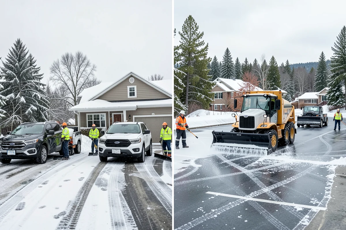 Roof Valley Clearing in Normandy Park, King County, WA - Locate valleys holding packed snow or ice