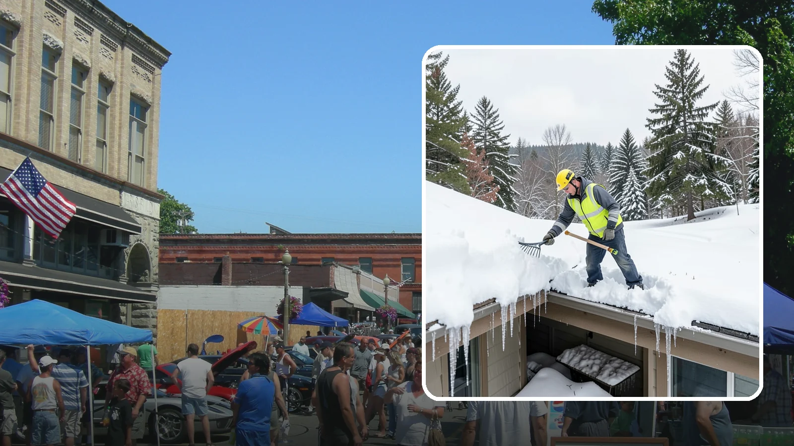 Roof Valley Clearing in Snohomish, Snohomish County, WA - We clear snow and ice from roof valleys where heavy Northwest accumulation and ice dams concentrate.