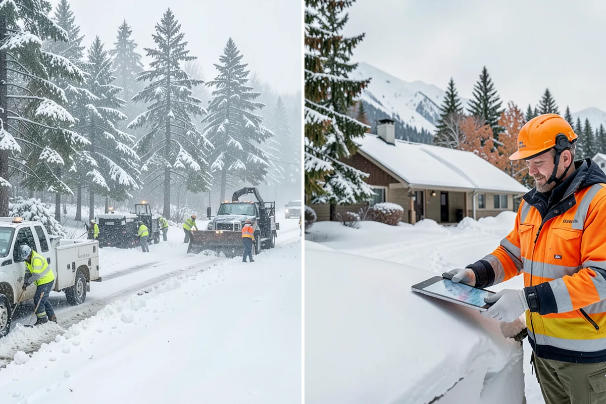 Roof Valley Clearing in Snoqualmie, King County, WA - Locate valleys holding packed snow or ice