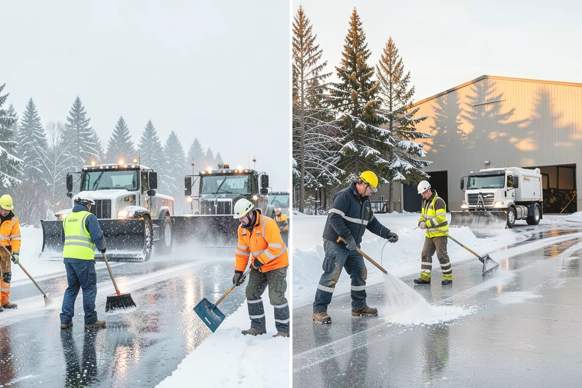 Roof Valley Clearing in Yarrow Point, King County, WA - Locate valleys holding packed snow or ice