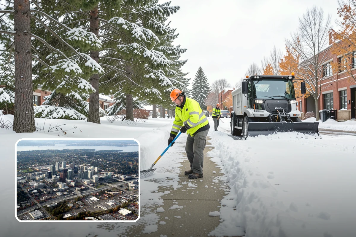 Rooftop Parking Snow Removal in Bellevue, King County, WA - Manages snow weight within the deck's structural load limits