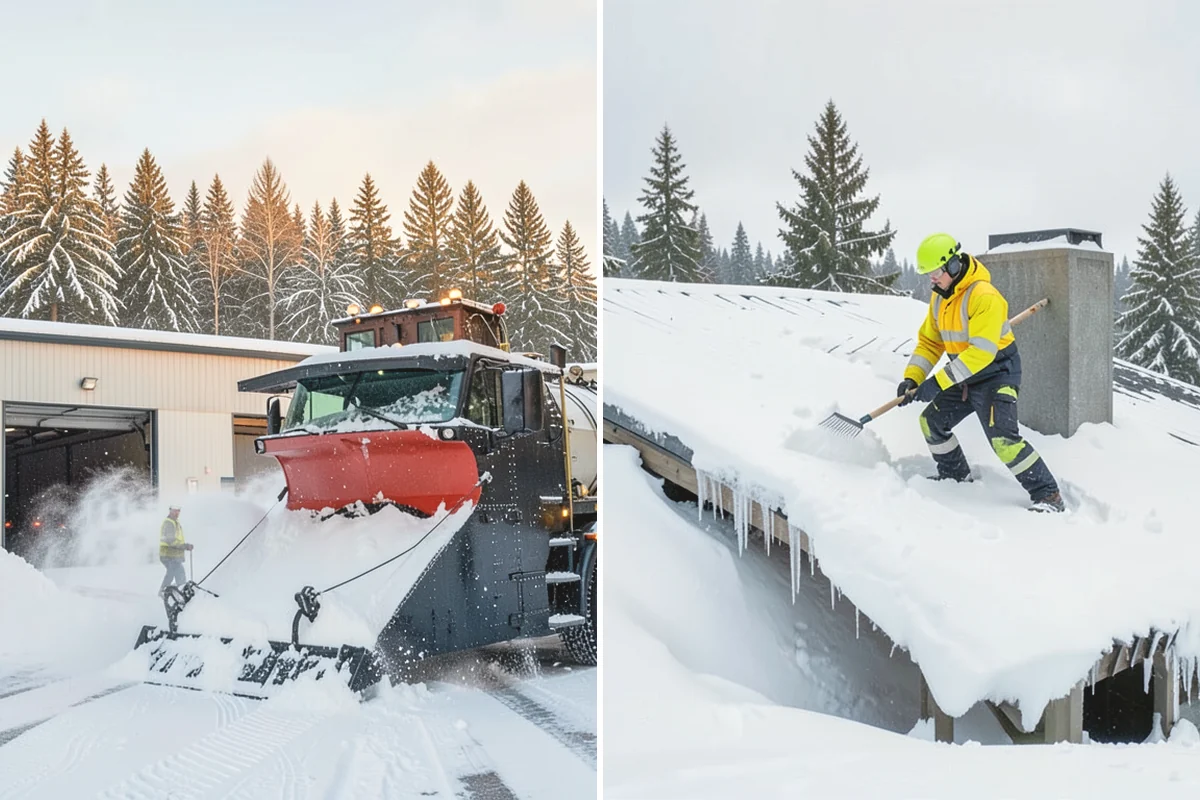 Rooftop Parking Snow Removal in Black Diamond, King County, WA - Confirm the deck load rating and designated snow-relief points