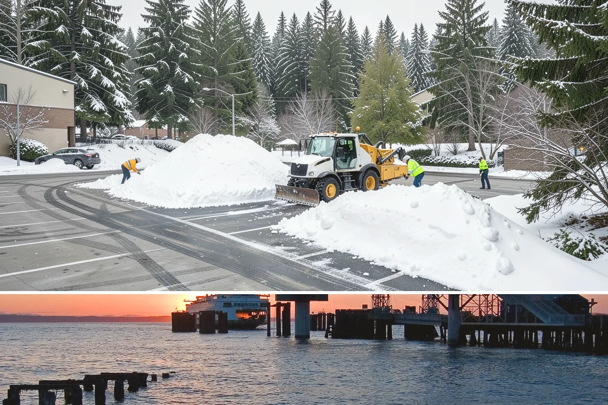 Rooftop Parking Snow Removal in Edmonds, Snohomish County, WA - Coordinate rooftop-deck coverage ahead of midwinter storms when heavy wet snow adds the most load, typically December through...