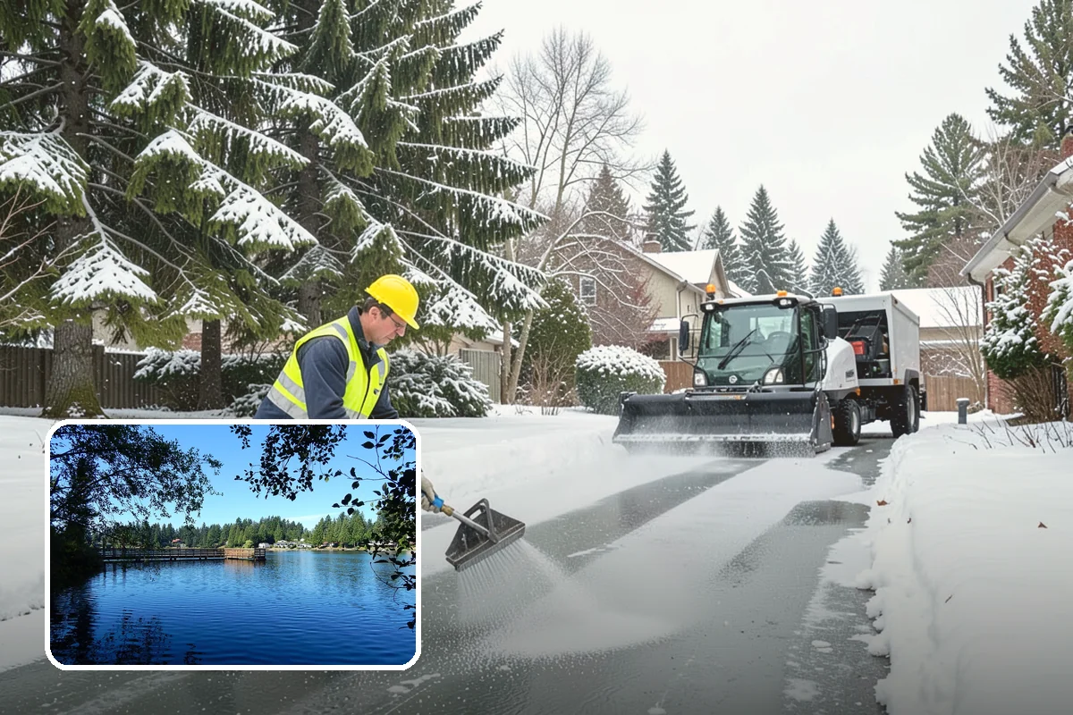 Rooftop Parking Snow Removal in Federal Way, King County, WA - Manages snow weight within the deck's structural load limits